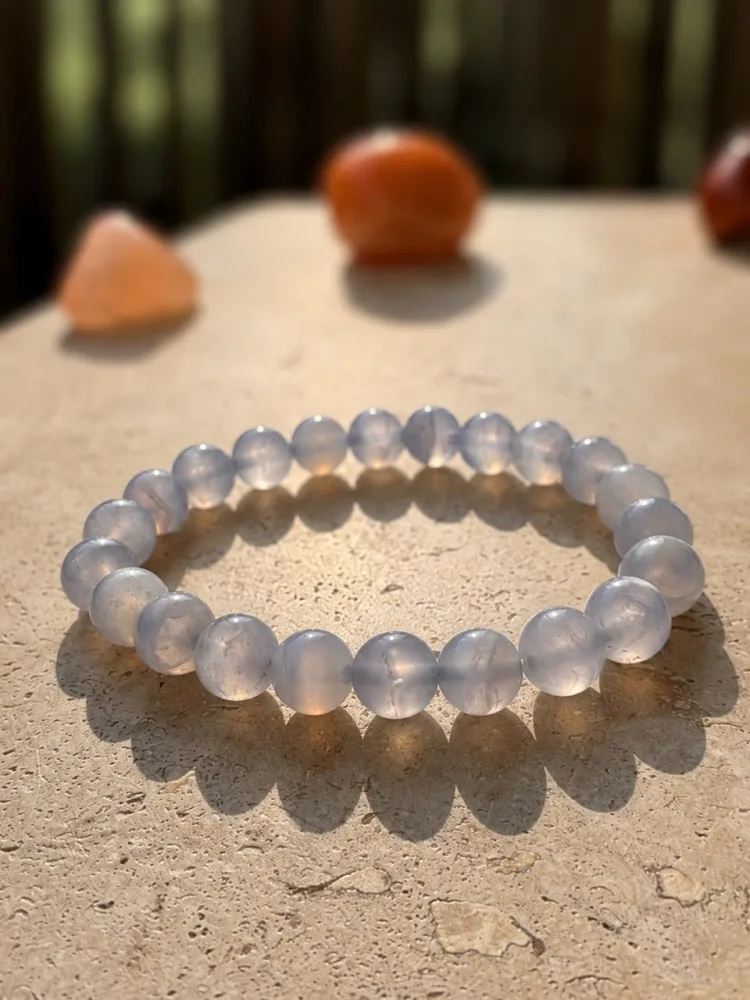Bracelet en Calcédoine Bleue
