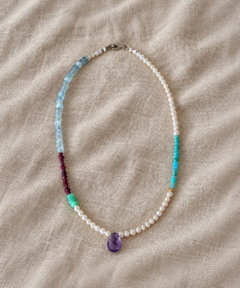 Collier Amazonite & Perles
